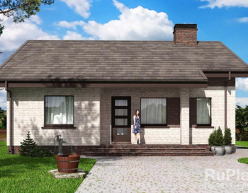 Проект одноэтажного дома,2 спальни гостиная кабинет.