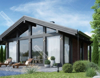 НОВИНКА Проект р-55, банный комплекс 6X8 метров, 1 спальня