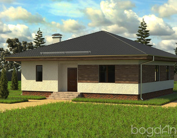 ТОП-строительства Одноэтажный дом 11.3x11.2 метров, три спальни